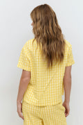 Gingham seersucker shirt - White/yellow