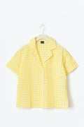 Gingham seersucker shirt - White/yellow
