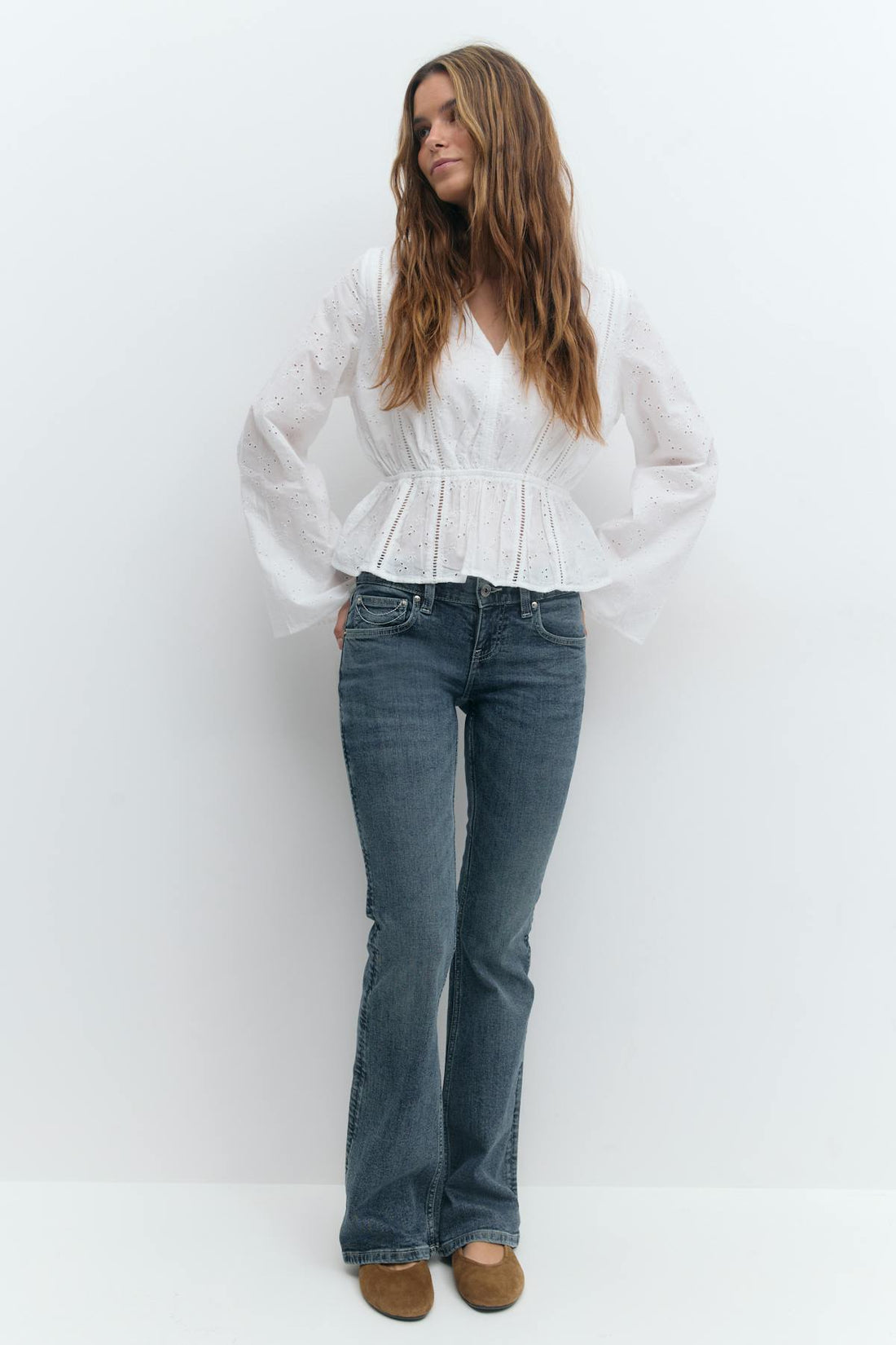 Ultra low bootcut jeans - Deep blue