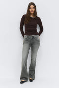 Ultra low bootcut jeans - Bleu foncé