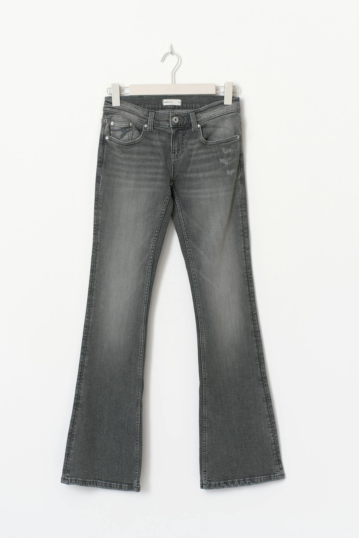 Ultra low bootcut jeans - Gris clair