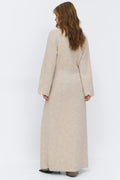 knitted button down dress - New camel