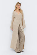 knitted button down dress - New camel