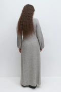 knitted button down dress - Bordeaux foncé