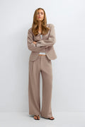 Mid wide pleated trousers - Noir
