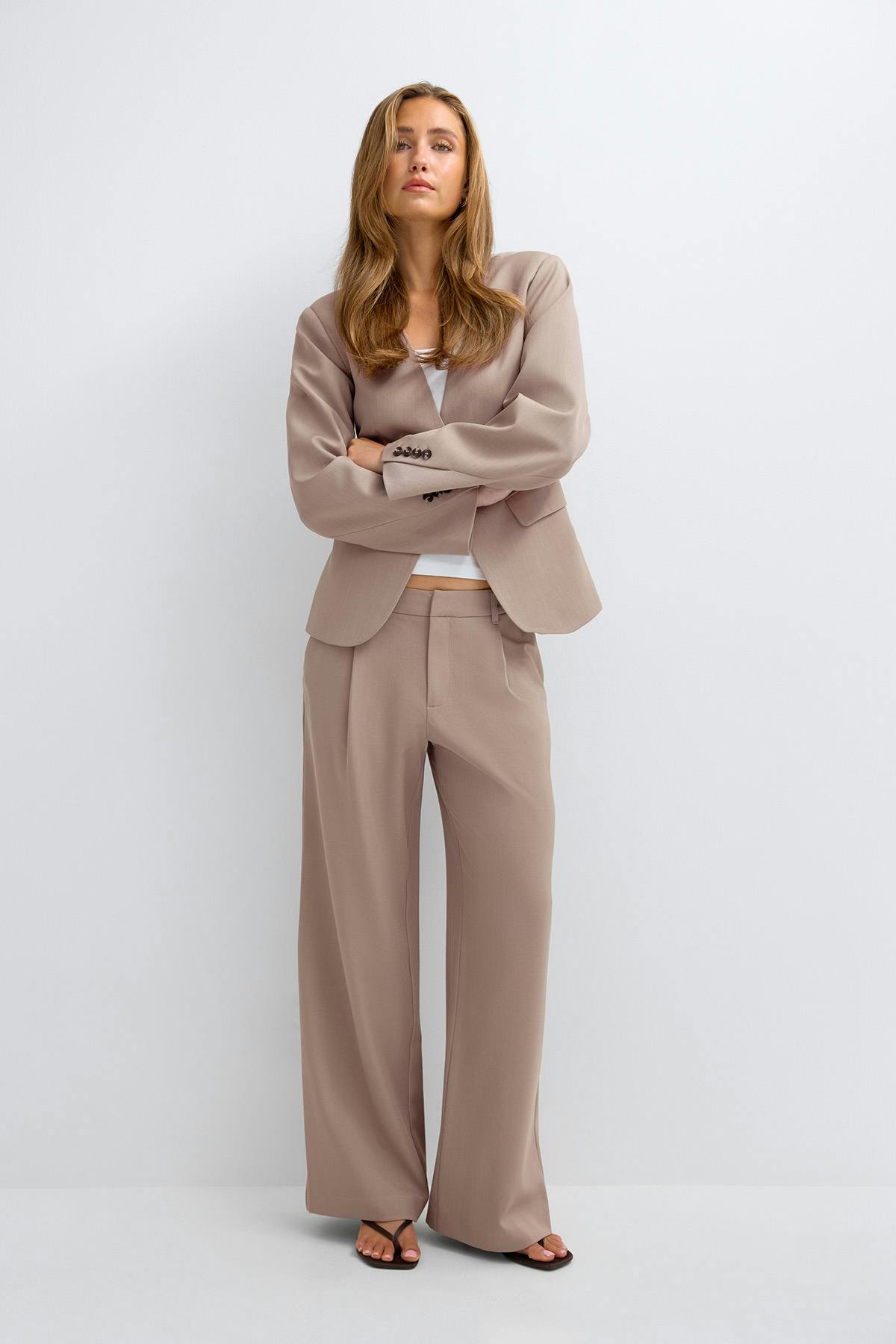 Mid wide pleated trousers - Noir