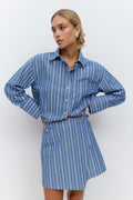 Mini wrap skirt - Blue/stripe