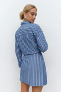 Mini wrap skirt - Blue/stripe