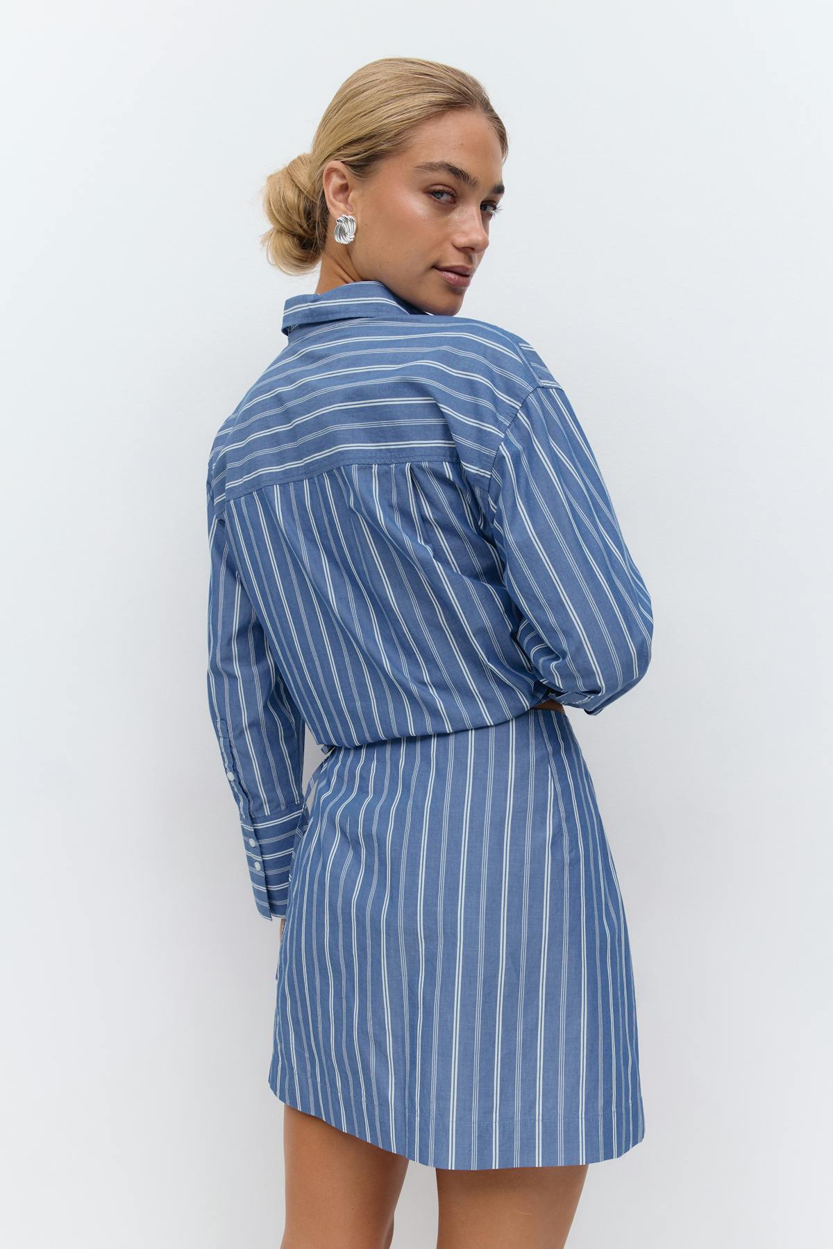 Mini wrap skirt - Blue/stripe