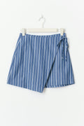 Mini wrap skirt - Blue/stripe