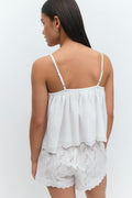 Y embroidery singlet - Blanc