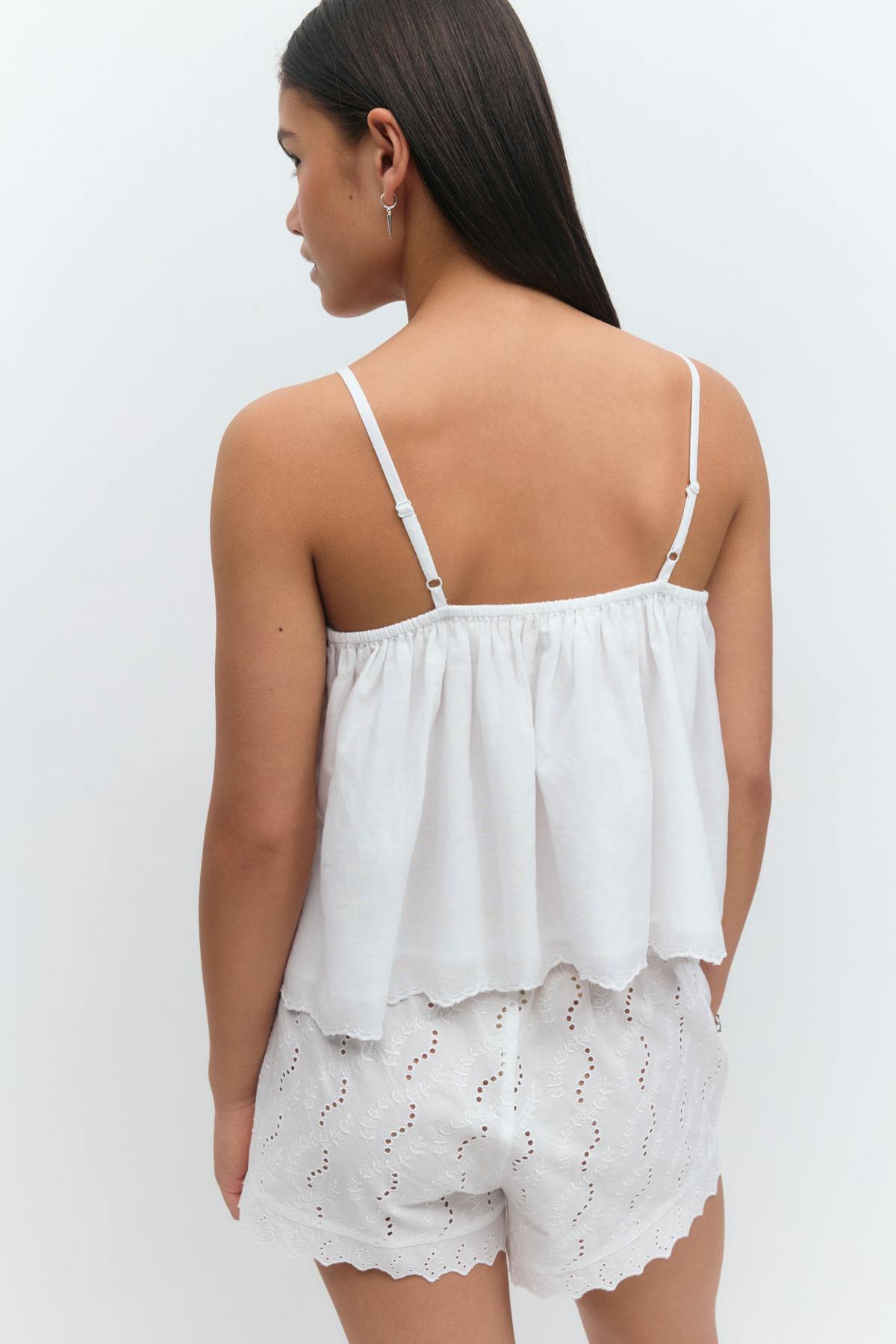 Y embroidery singlet - Blanc