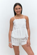 Y embroidery singlet - Blanc