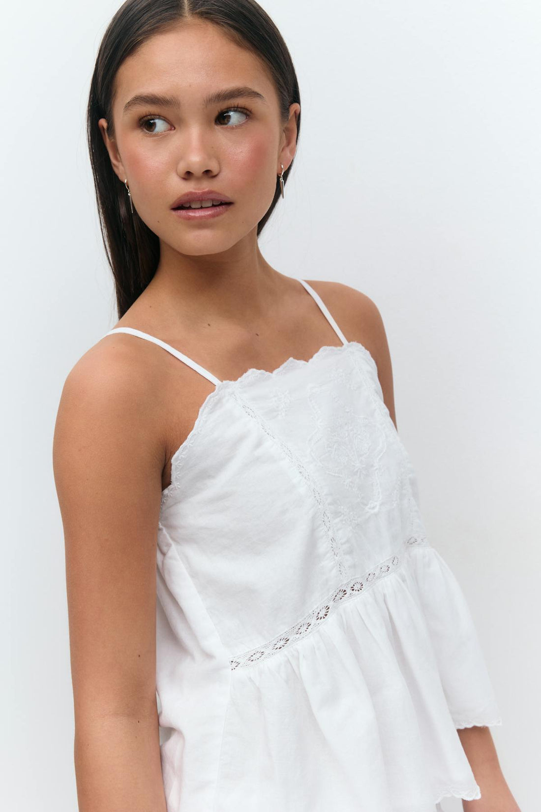 Y embroidery singlet - Blanc