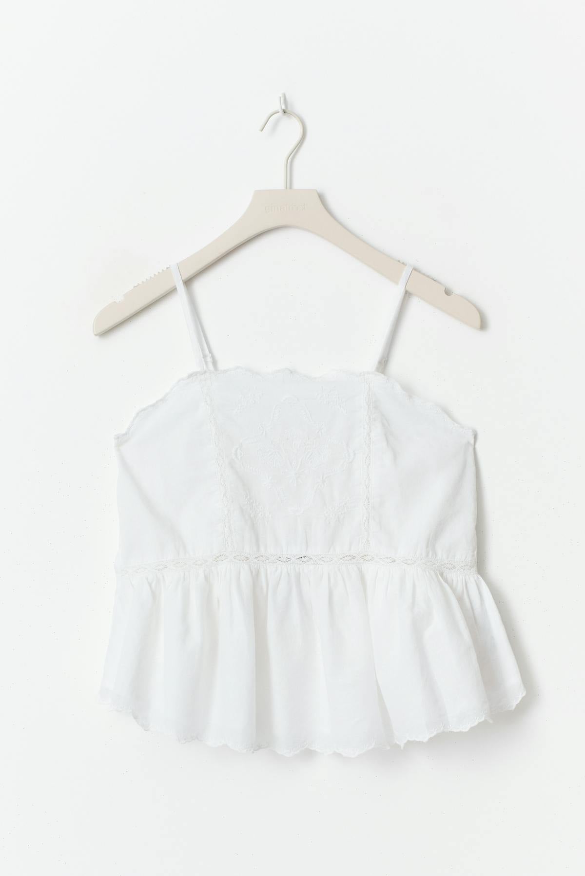 Y embroidery singlet - Blanc