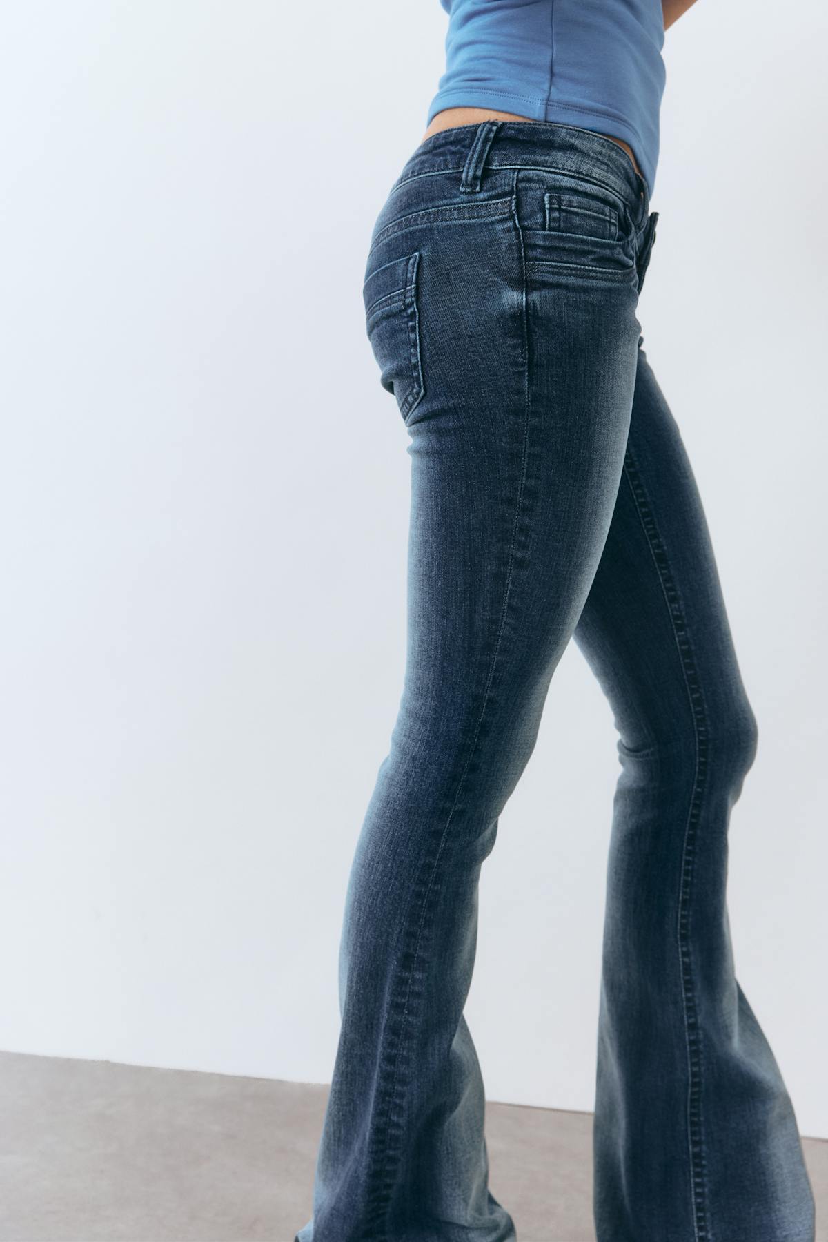 Scandi low waist bootcut jeans - Bleu foncé