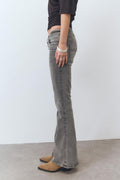 Scandi low waist bootcut jeans - Gris clair