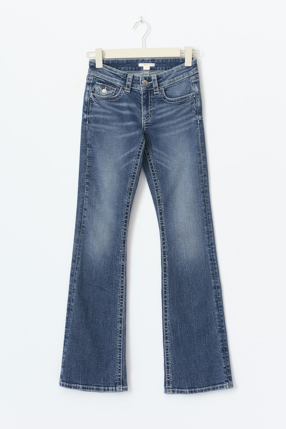 Embroidery jeans - Mid blue