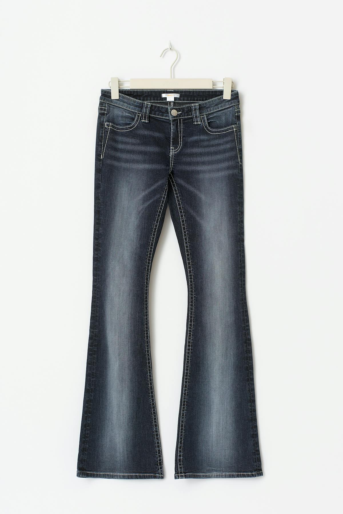 Sparkle low flare jeans - Dk blue tint