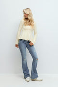 Sparkle low flare jeans - Sky blue