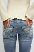 Sparkle low flare jeans - Blue destroy