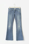 Sparkle low flare jeans - Blue destroy