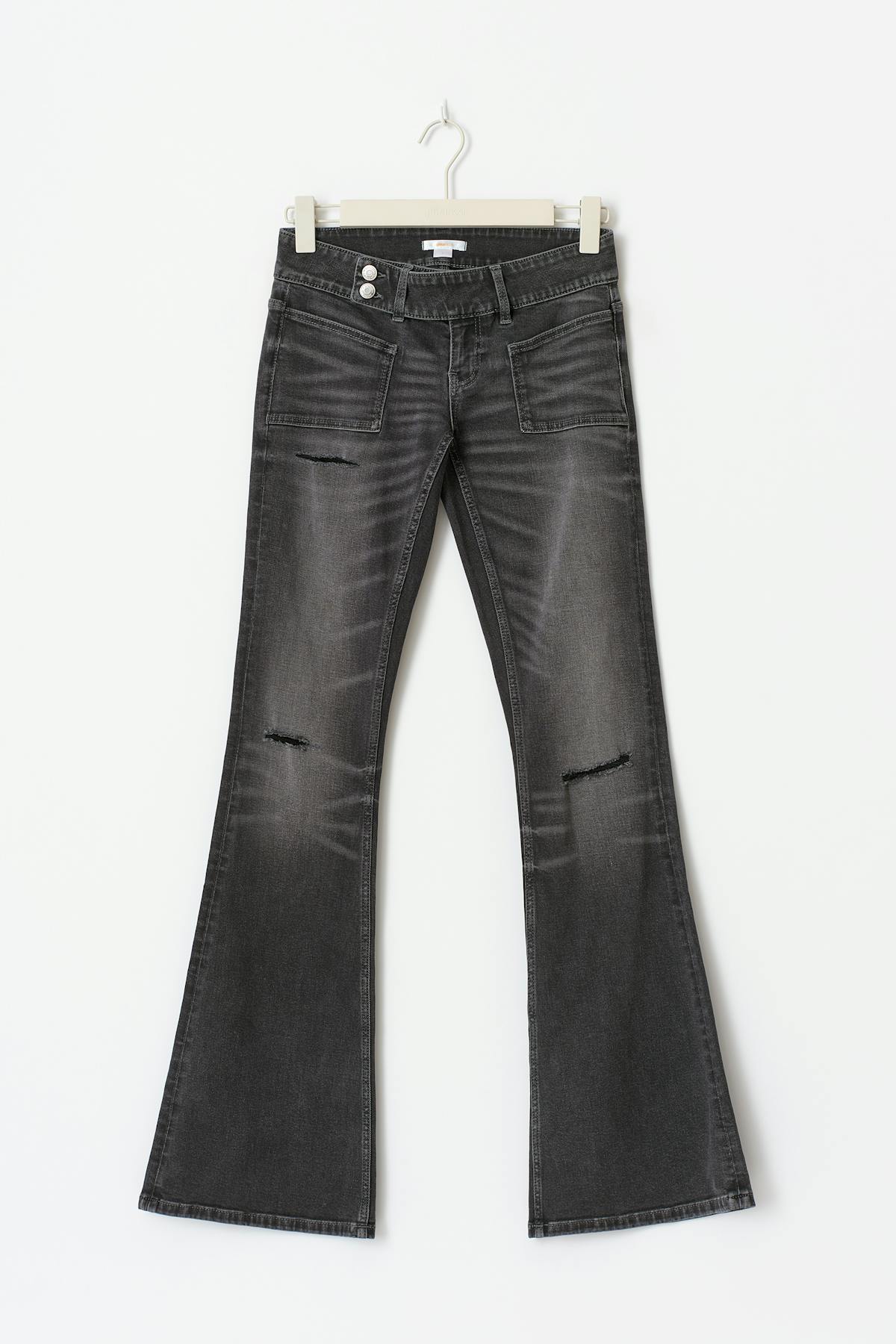 14+ pleated flare jeans - Bleu clair