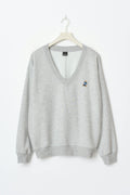 V-neck sweater - Lt grey melange