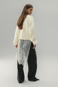 V-neck knitted cardigan - Gardenia