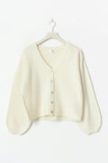 V-neck knitted cardigan - Gardenia