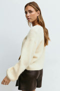 V-neck knitted cardigan - High risk red