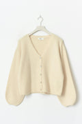 V-neck knitted cardigan - Vanilla yellow