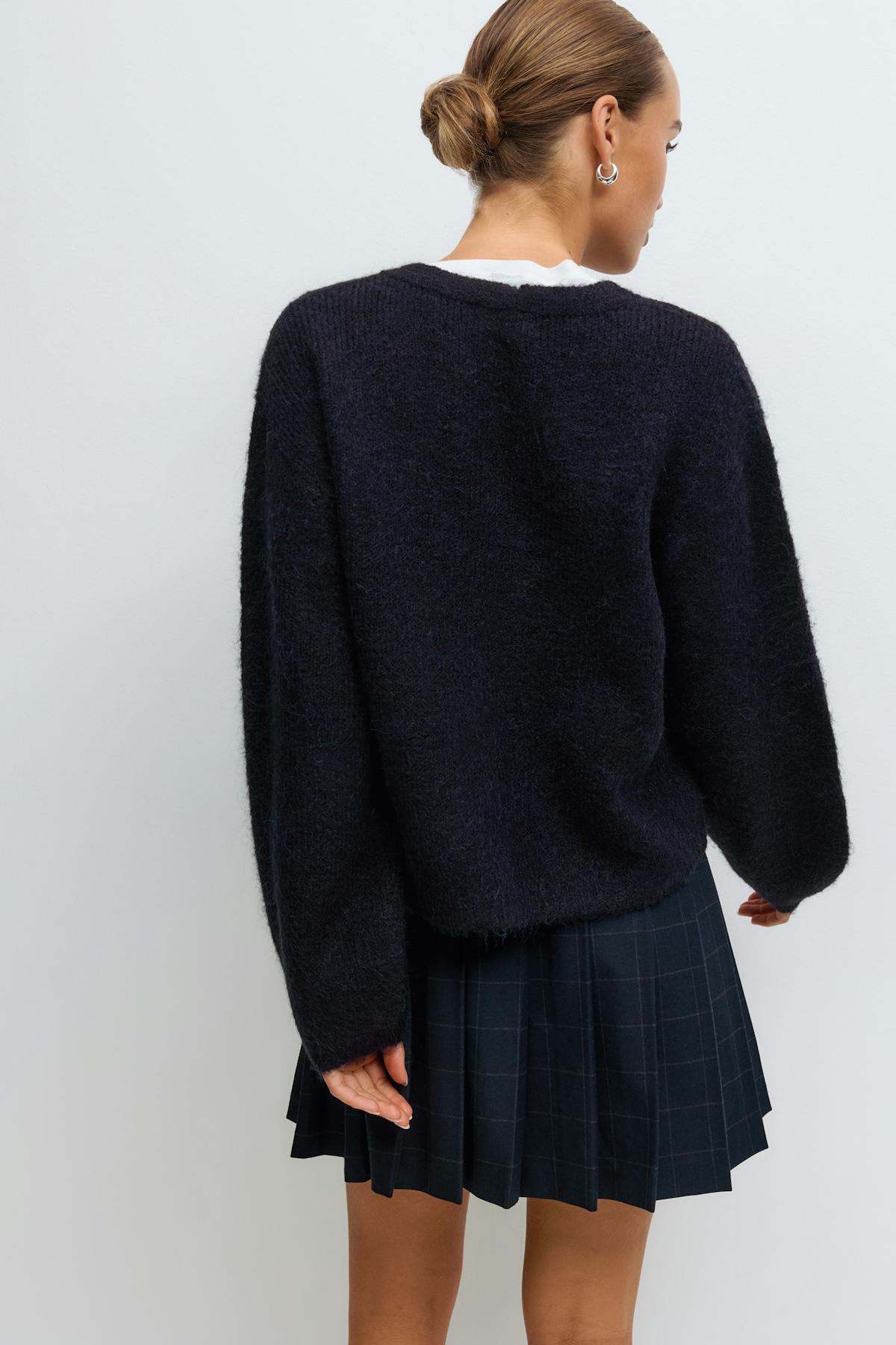 V-neck knitted cardigan - Noir