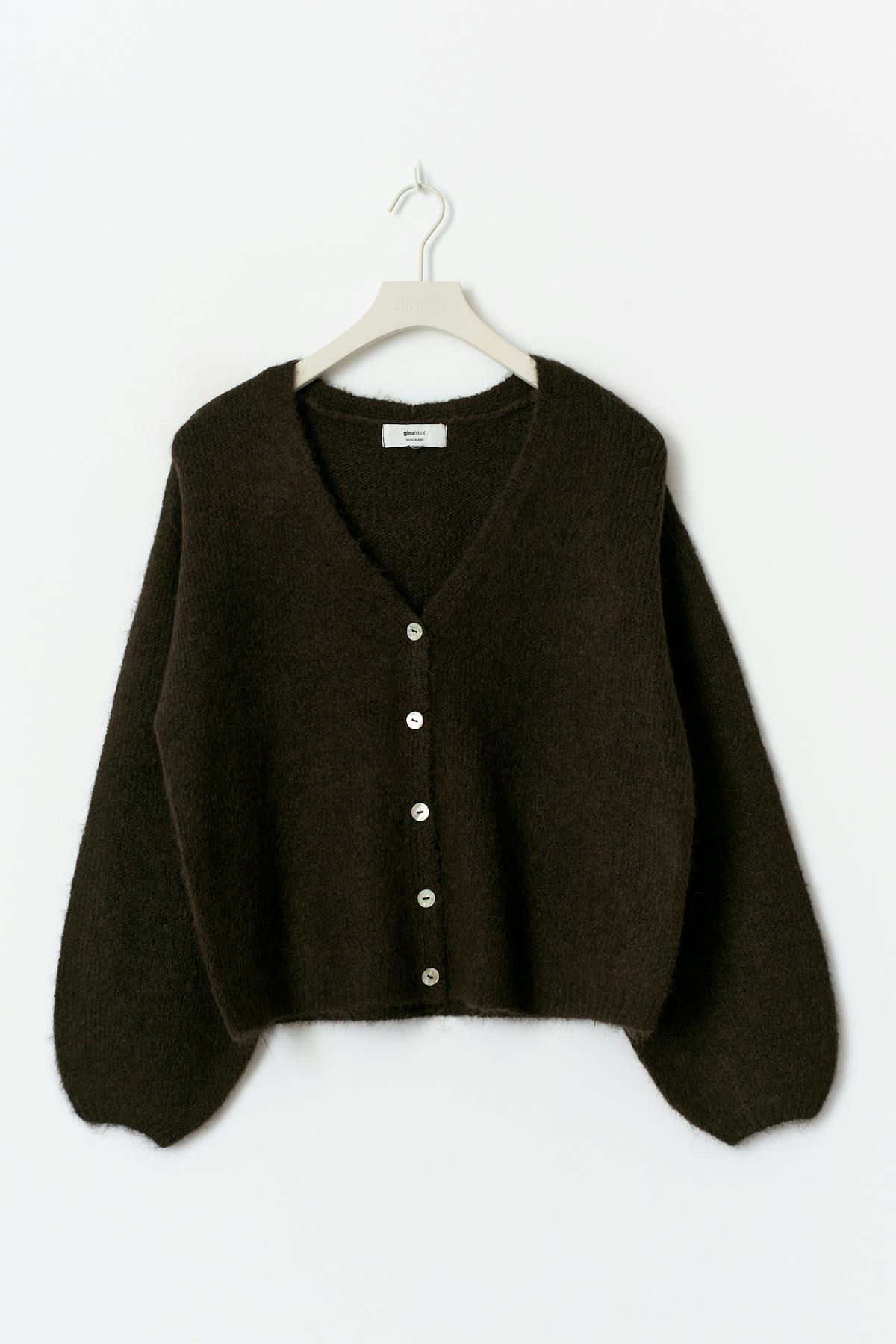 V-neck knitted cardigan - Vanilla yellow