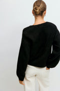 V-neck knitted cardigan - Chocolate brown