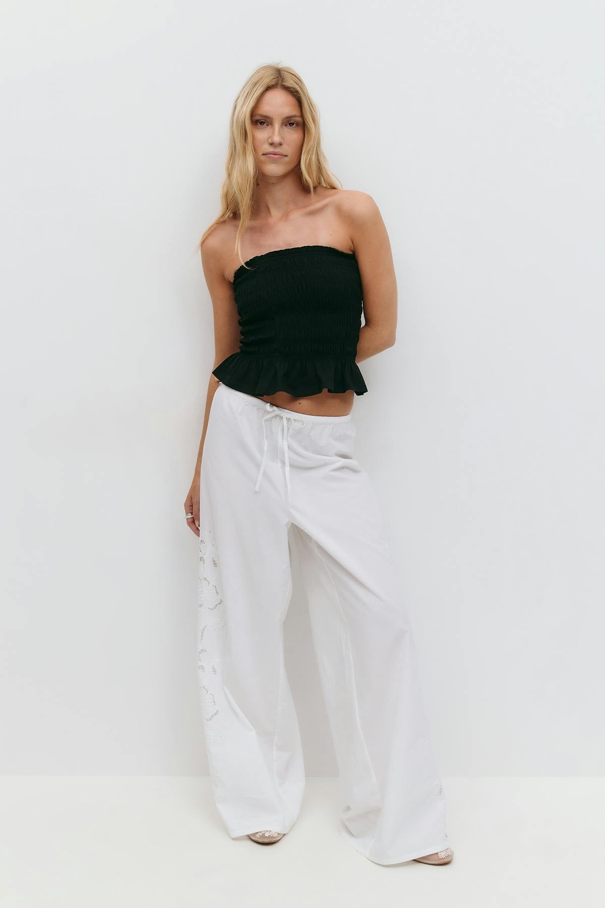 Smock tube top - Noir
