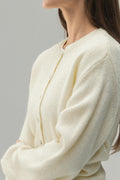 Alpaca blend knitted cardigan - Pink lady