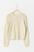 Alpaca blend knitted cardigan - Marron foncé