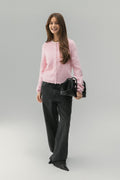 Alpaca blend knitted cardigan - Navy blazer