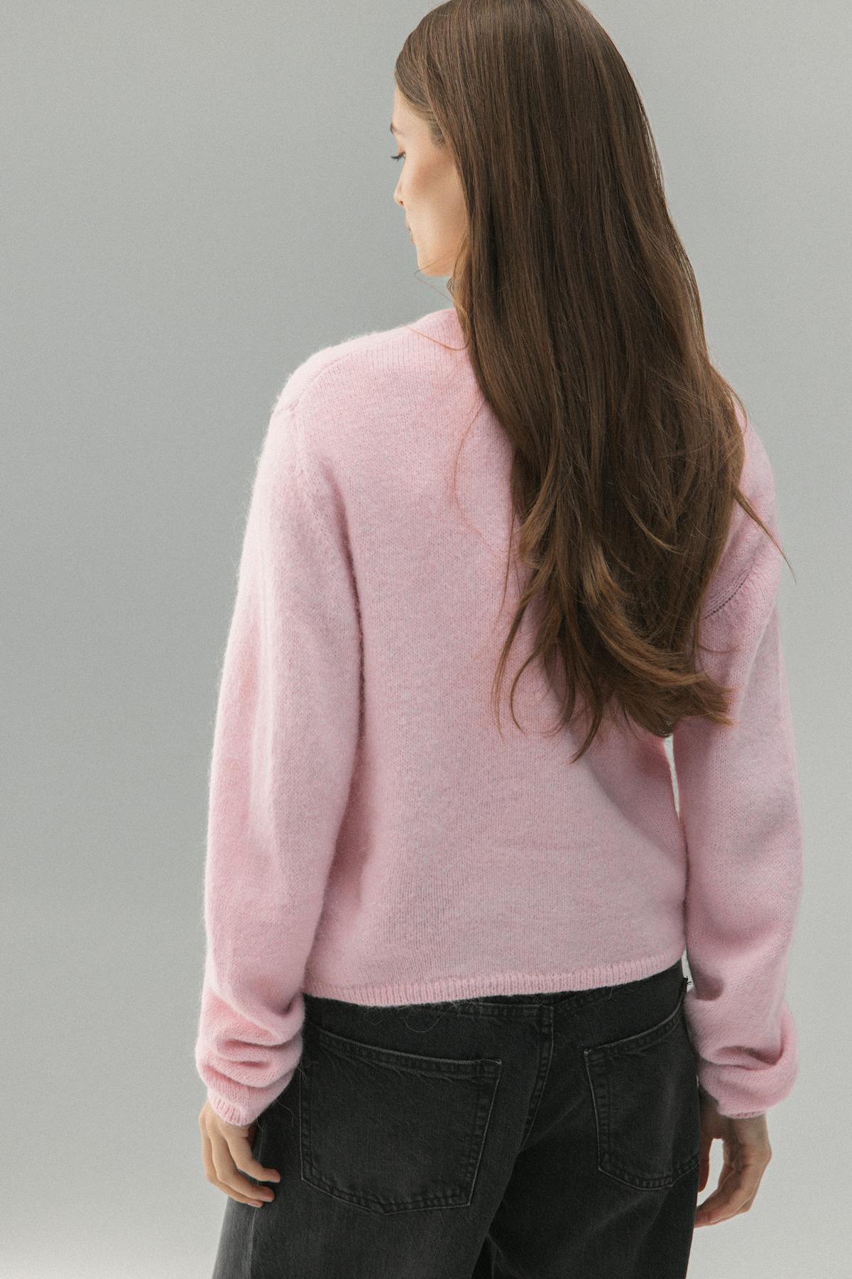 Alpaca blend knitted cardigan - Navy blazer