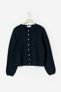 Alpaca blend knitted cardigan - Navy blazer