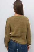 Alpaca blend knitted cardigan - Marron foncé