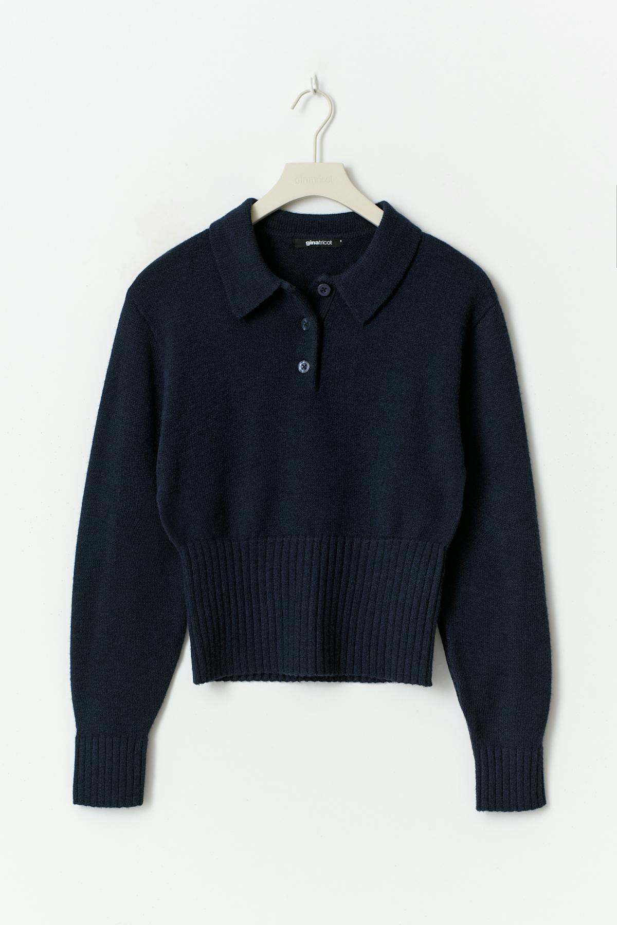 Collar knitted sweater - Navy blazer