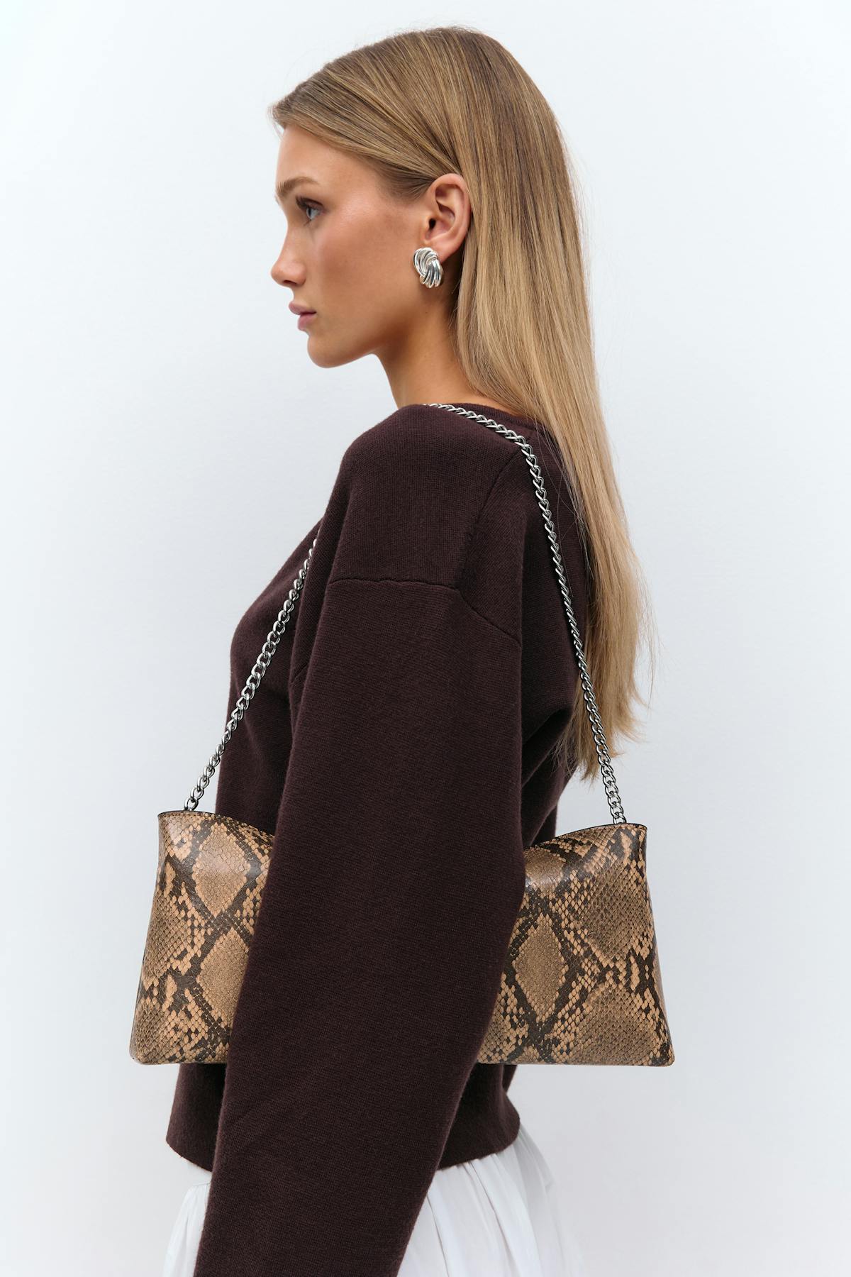 Slouchy clutch bag - Snake