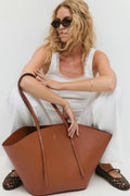 Wide shopper bag - Camel