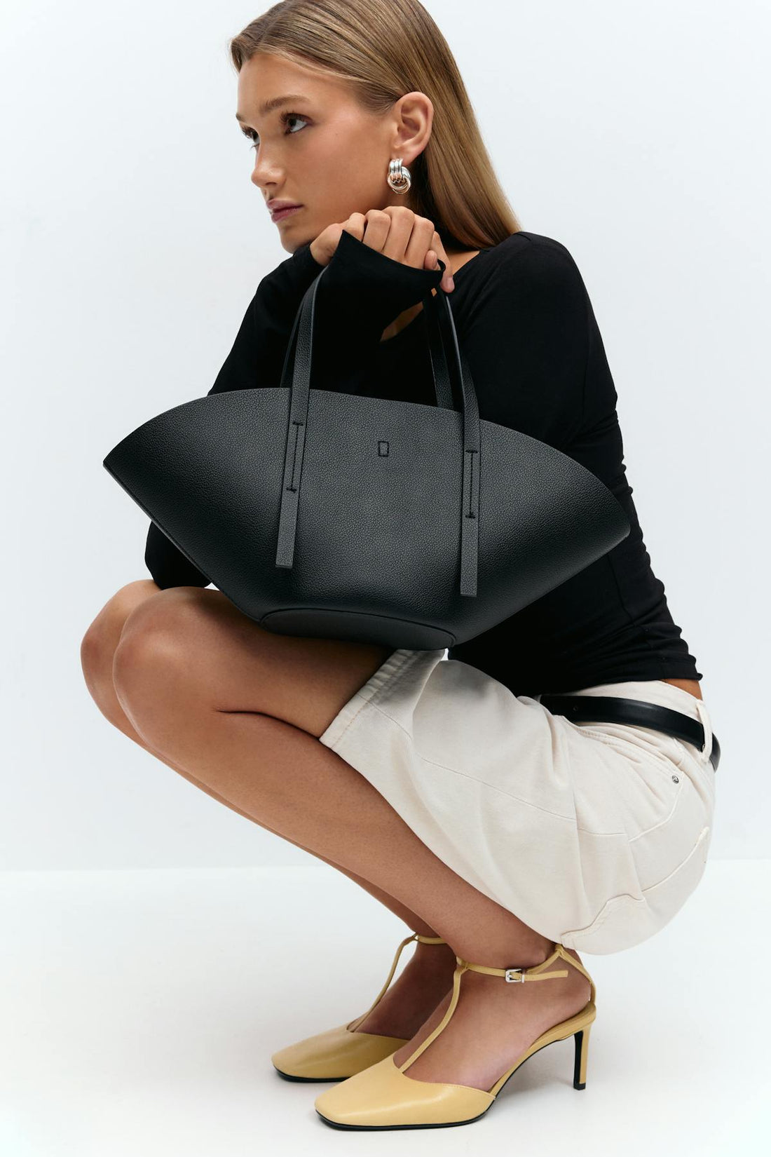Small wide shopper bag - Noir