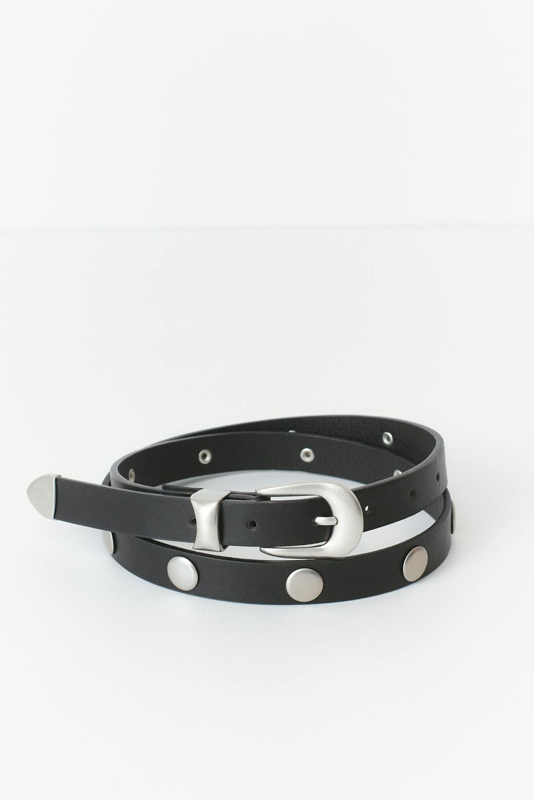 Stud detail belt - Black/silver
