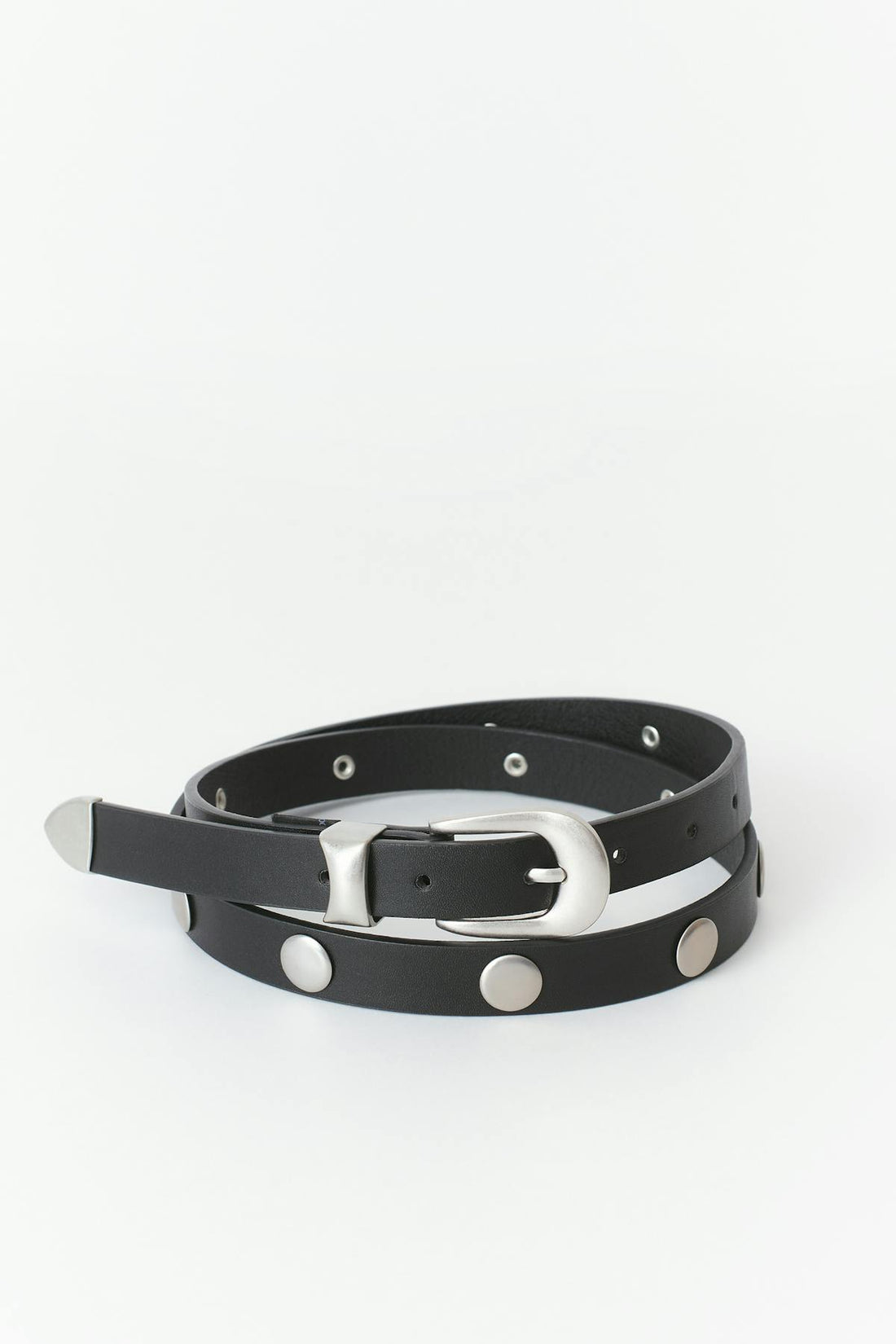 Stud detail belt - Black/silver