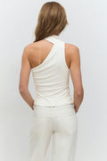 Sleeveless scarf top - Blanc cassé