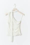 Sleeveless scarf top - Blanc cassé